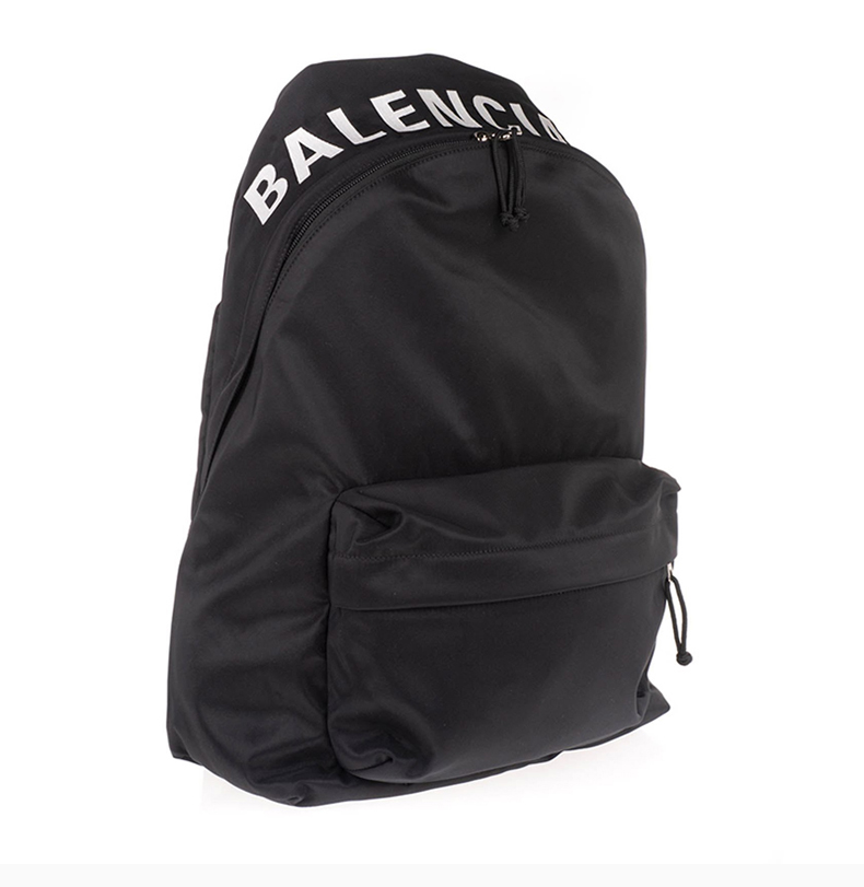 【包税】balenciaga/巴黎世家 男士黑色聚酰胺经典字母徽标印花拉链开