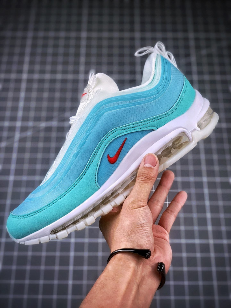 nike/耐克 air max 97 男女同款 万花筒 上海限定 薄荷绿 云层 子弹