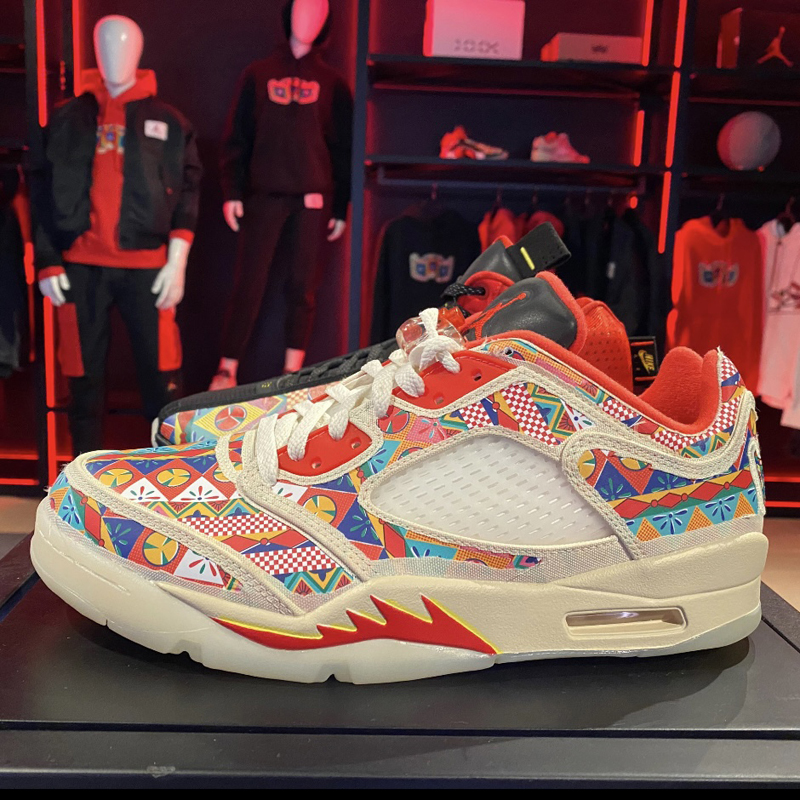 nike/耐克 air jordan 5 low 男女同款 aj5 白红 撕撕乐 中国年 篮球