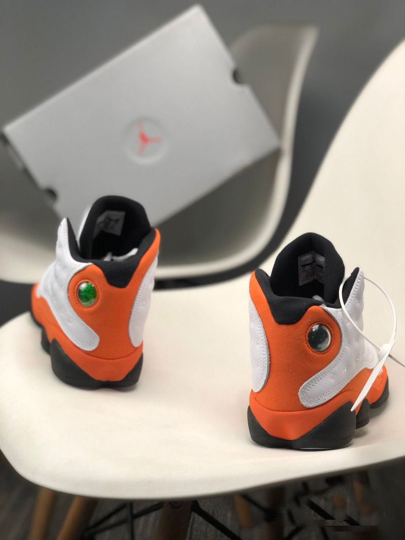 nike/耐克 air jordan 13 男女同款 aj13 扣碎 白橙 海星橙 篮球鞋