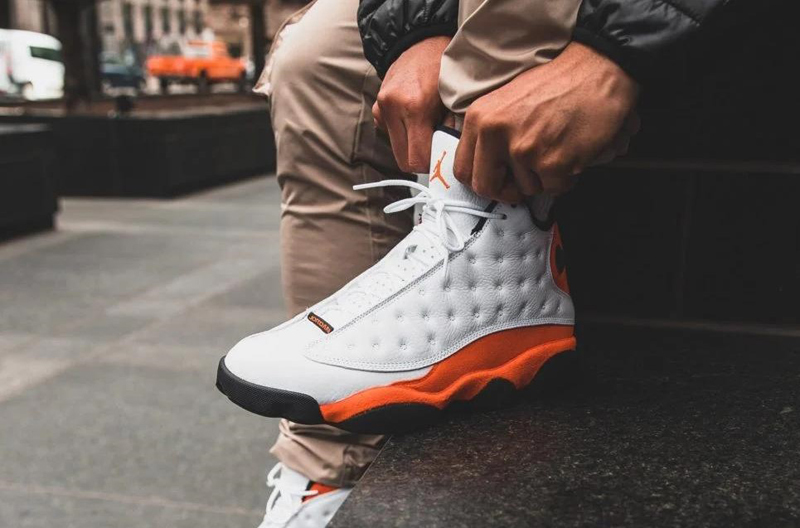 aj13海星橙,aj13海军蓝 nike/耐克 air jordan 13 男女同款 aj13 扣碎 白橙 海星橙 篮球鞋