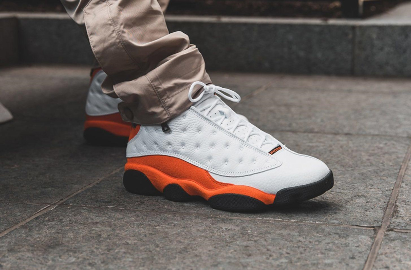 nike/耐克 air jordan 13 男女同款 aj13 扣碎 白橙 海星橙 篮球鞋