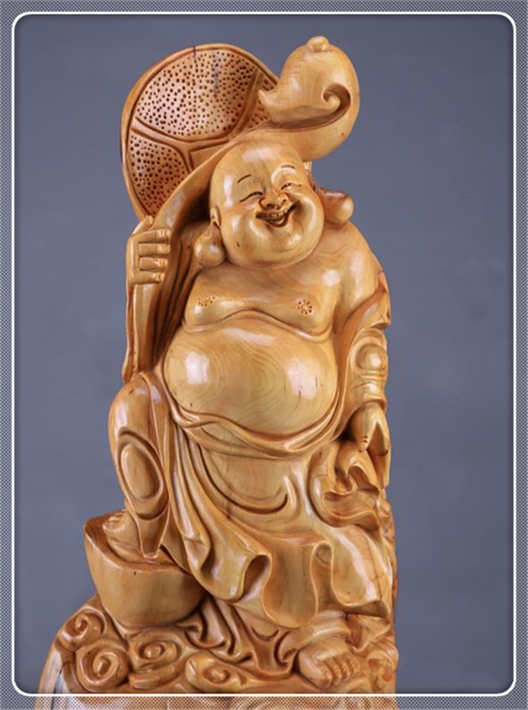 yidingge/熠鼎阁【弥勒佛】崖柏工艺品 招财风水摆件 木雕工艺礼品