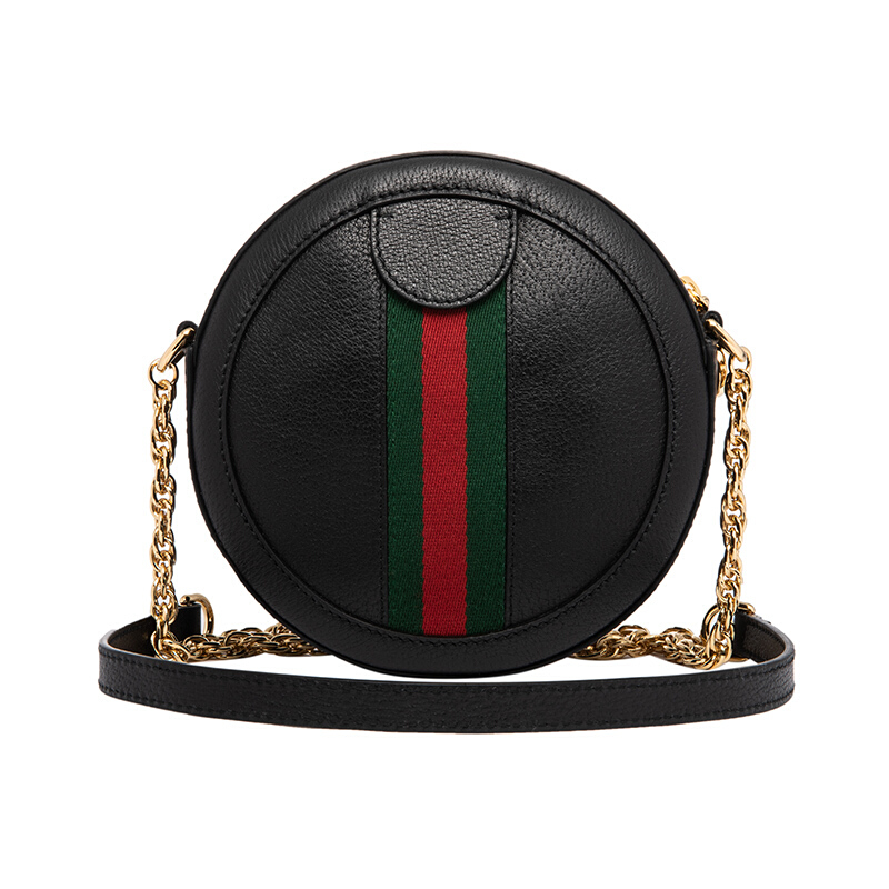 gucci/古驰 ophidia系列 女士黑色gg圆形迷你时尚百搭单肩斜挎包
