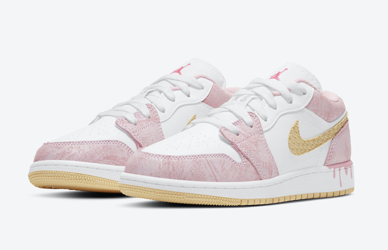 nike/耐克 air jordan 1 low gs 女款 aj1 白粉 冰淇淋 樱花粉 低帮