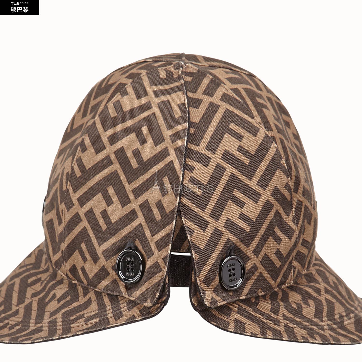 帽子-棕色FF提花布料棒球帽-女士帽子和手套-FENDI芬迪中国官网