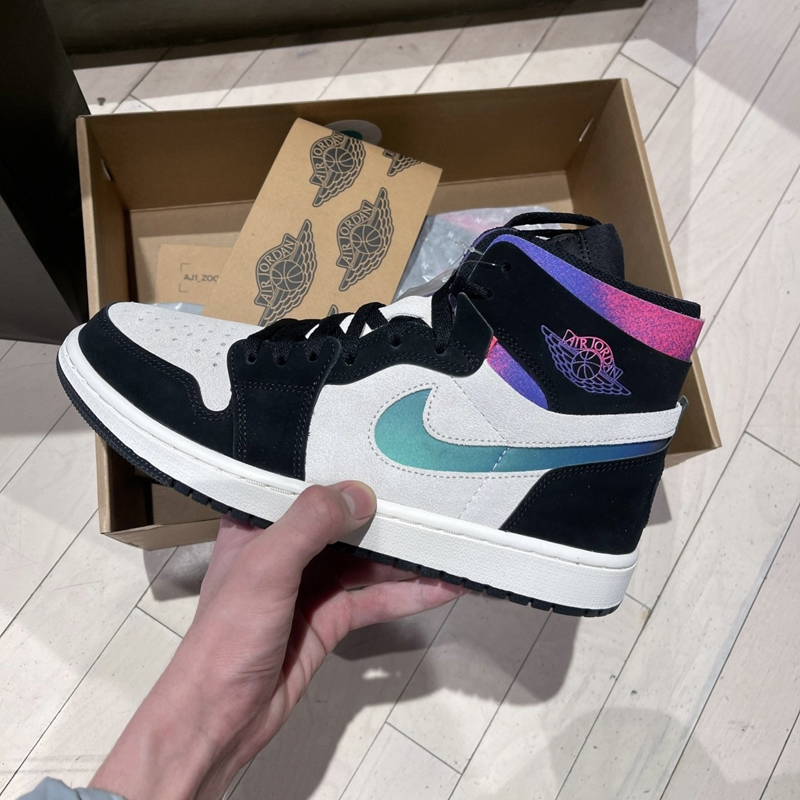 nike/耐克 air jordan 1 zoom psg 男款 aj1 黑白紫 大巴黎 板鞋篮球