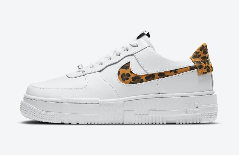 nike/耐克 air force 1 pixel 男女同款 2021 新品 af1豹纹 白色 解构