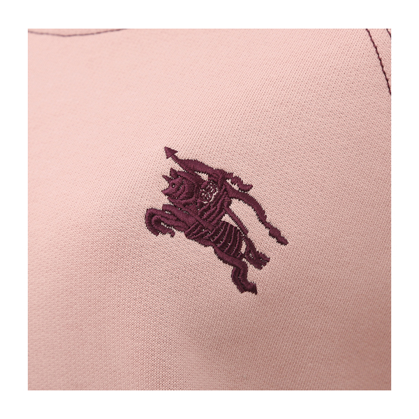 战马刺绣logo女士卫衣 粉色圆领加绒卫衣 女卫衣 burberry/博柏利
