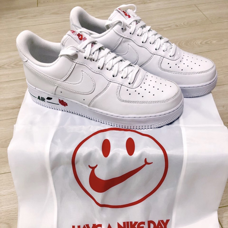 nike/耐克 air force 1 男女同款 af1 白色 空军一号 玫瑰情人节 休闲