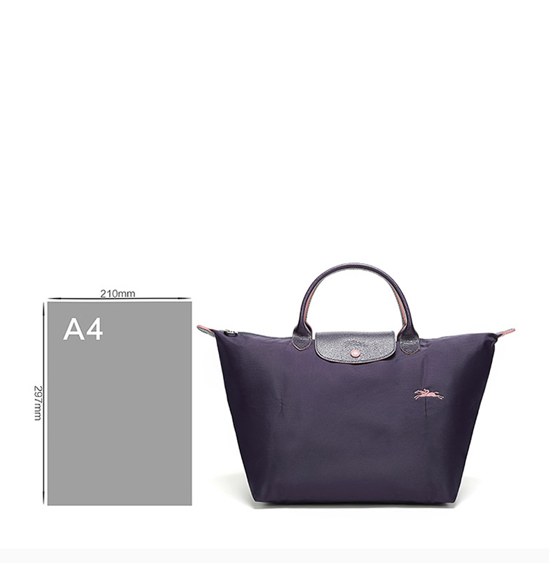 【包税】longchamp/珑骧 le pliage系列 女士尼龙logo中号短柄手提包