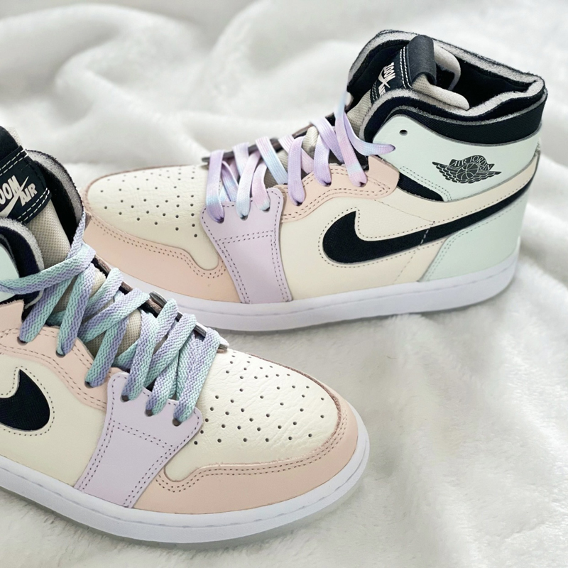 nike/耐克 air jordan 1 zoom 男女同款 aj1 马卡龙 粉绿紫彩色接拼