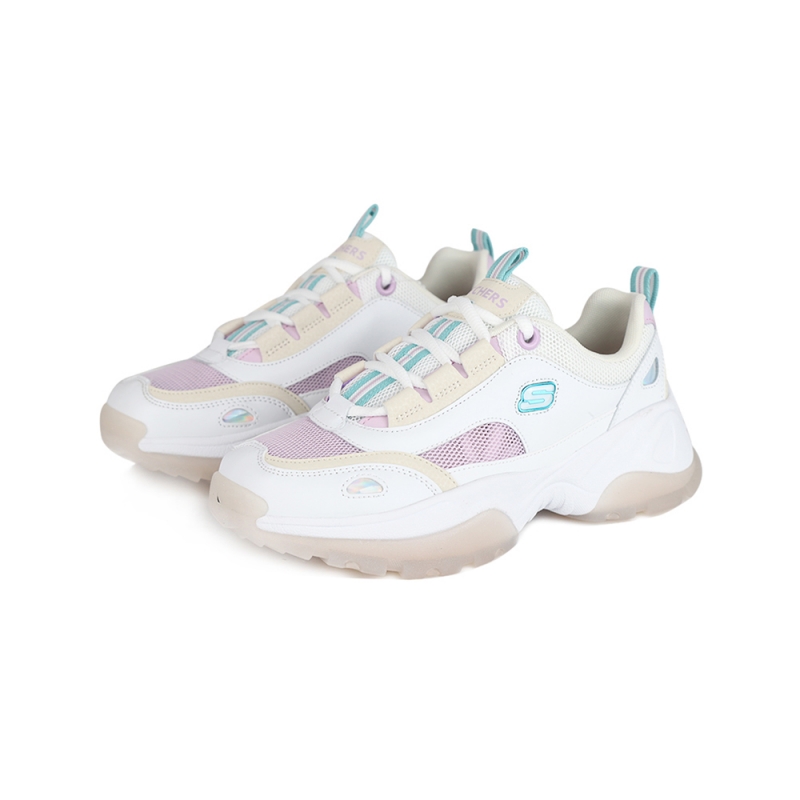 skechers/斯凯奇女鞋复古休闲熊猫鞋果冻鞋厚底休闲鞋88888407-wlv ls