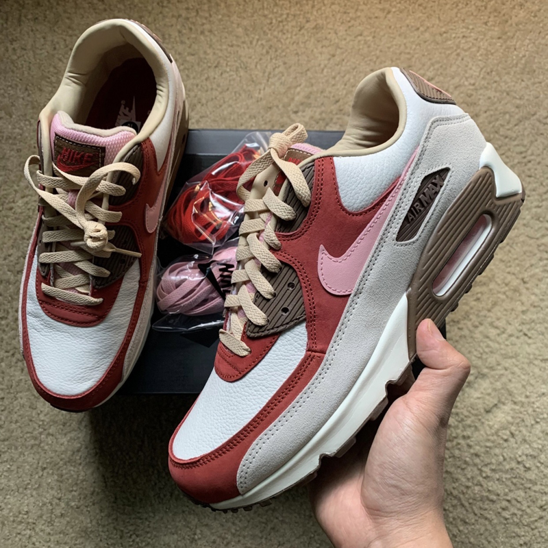 nikeairmax90真假辨别,耐克airmax270真假图对比 nike/耐克 air max 90 nrg bacon max90 白红粉 培根 复古运动跑步鞋