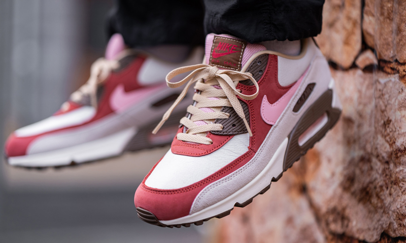 nike/耐克 air max 90 nrg bacon max90 白红粉 培根 复古运动跑步鞋