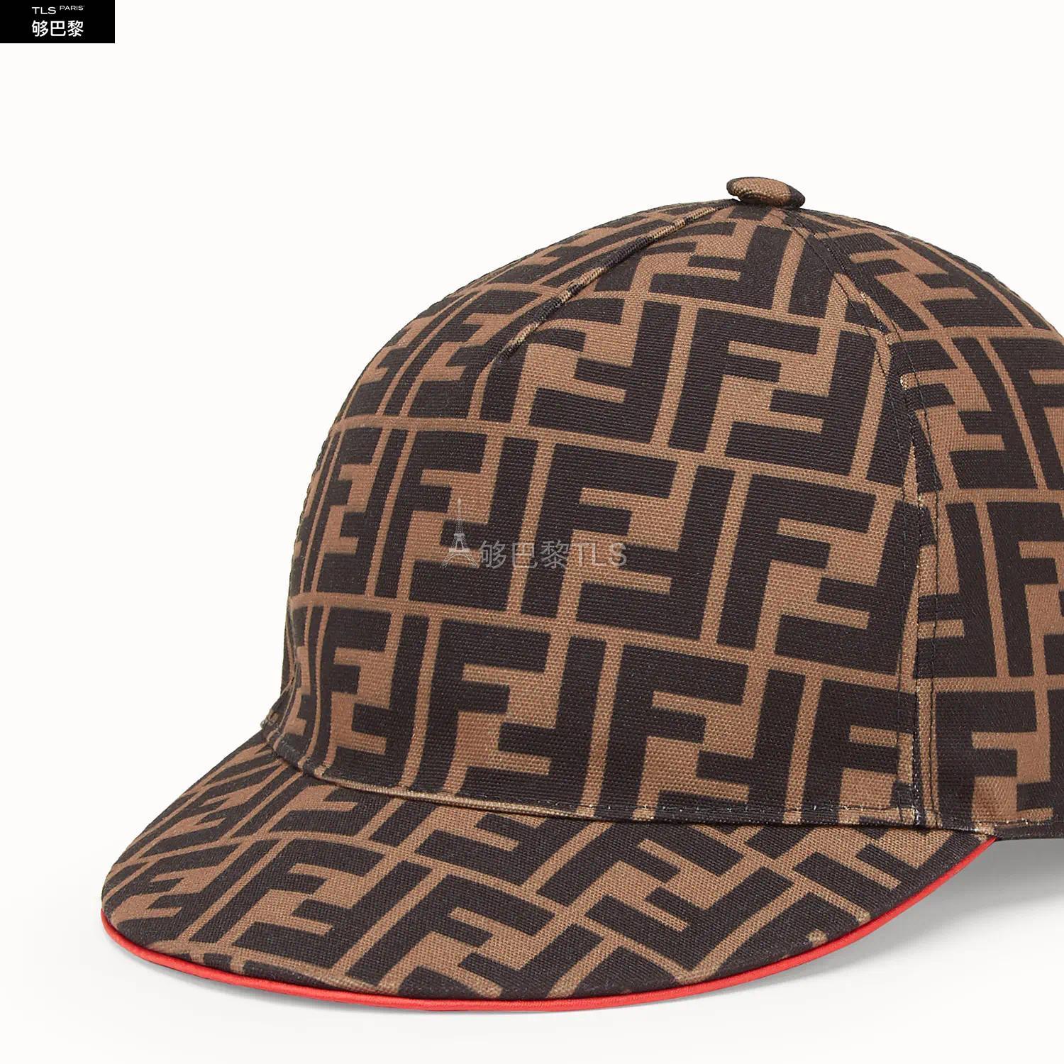 帽子-棕色FF提花布料棒球帽-女士帽子和手套-FENDI芬迪中国官网