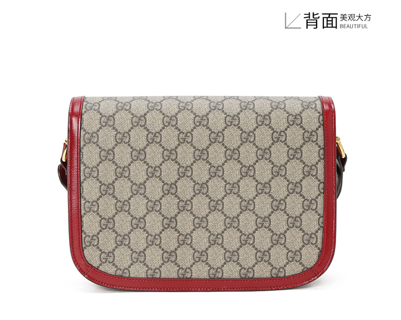 gucci/古驰 gucci 1955 马鞍包 马衔扣老花602204金扣 人造帆布 预售