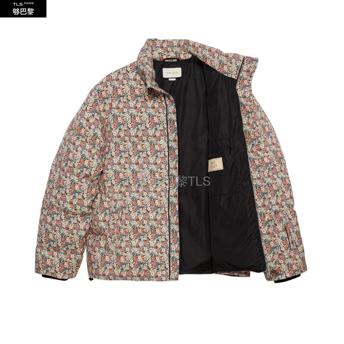 gucci古驰 21年秋冬 男士 gucci liberty花卉印花羊毛羽绒夹克 635733