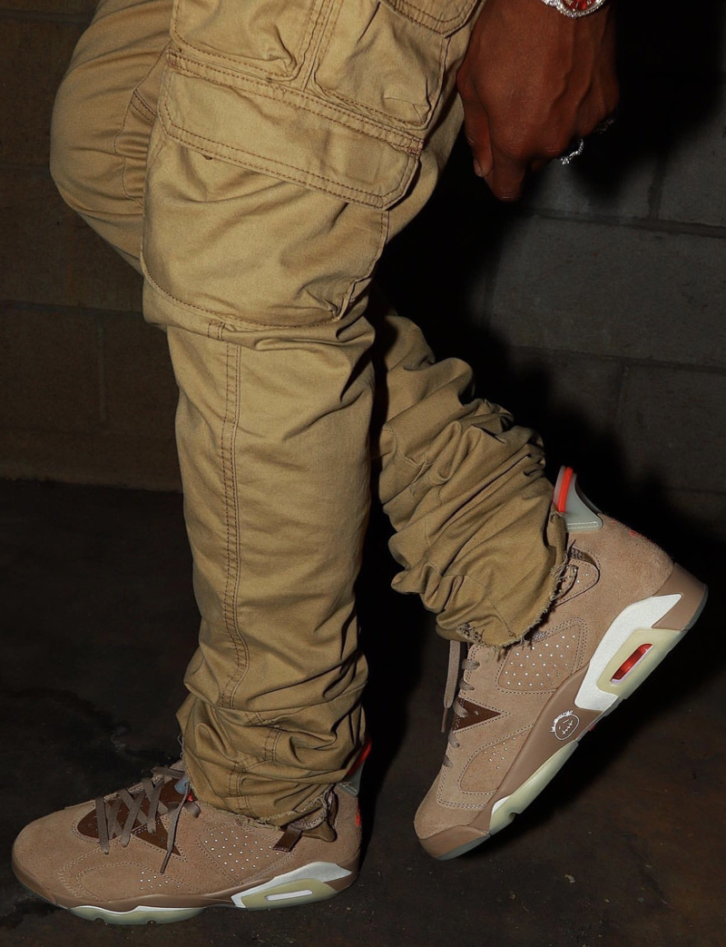 nike/耐克 travis scott x air jordan 6 男女同款 aj6 卡其棕 ts联名