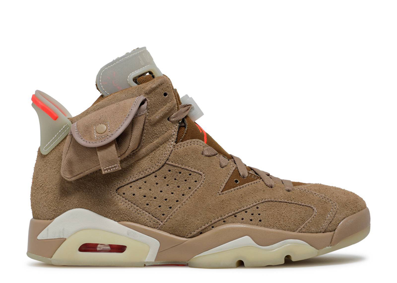 nike/耐克 travis scott x air jordan 6 男女同款 aj6 卡其棕 ts联名