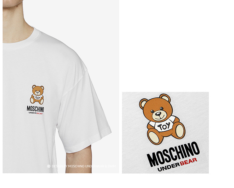 moschino/莫斯奇诺【大陆现货】新品男士短袖t恤经典logo小熊标志