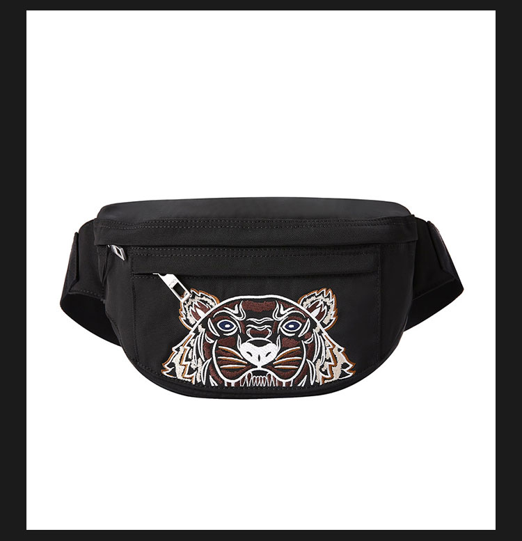 国内现货 kenzo/高田贤三 聚酯纤维 男士虎头刺绣 胸包 腰包fa65sf305