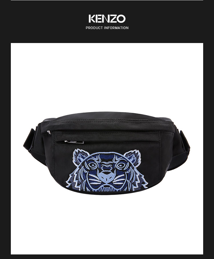 国内现货 kenzo/高田贤三 聚酯纤维 男士虎头刺绣 胸包 腰包fa65sf305