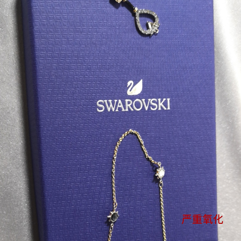 【瑕疵折扣】swarovski/施华洛世奇 女士iconicswan黑天鹅镀玫瑰金色