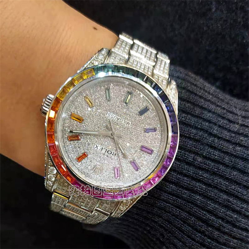 rolex/劳力士格磁型系列116400后镶满钻自动机械男表[二手a级别]