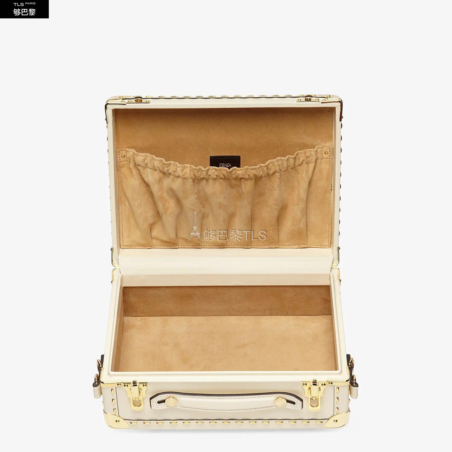 【包邮包税 fendi芬迪 21年春夏 女士 旅行箱 valise en cuir blanc