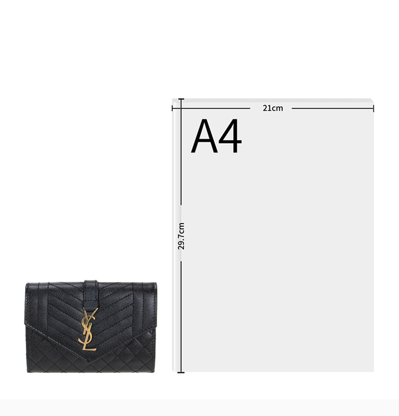 【包税】saint laurent paris/圣罗兰 ysl 女士黑色小牛皮短款信封包