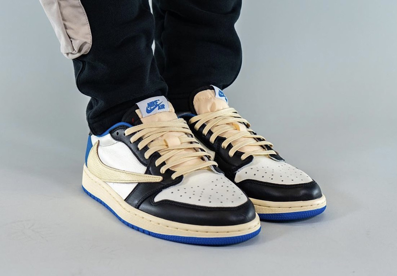 nike/耐克 air jordan 1 男女同款 aj1 ts藤原浩 闪电 倒钩 黑白蓝