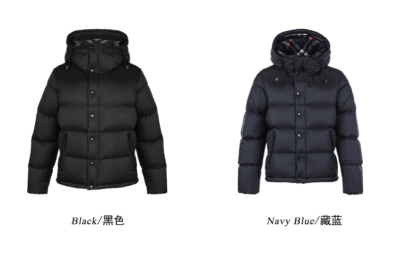 burberry博柏利logo徽标可拆卸袖连帽男士羽绒服外套8018731