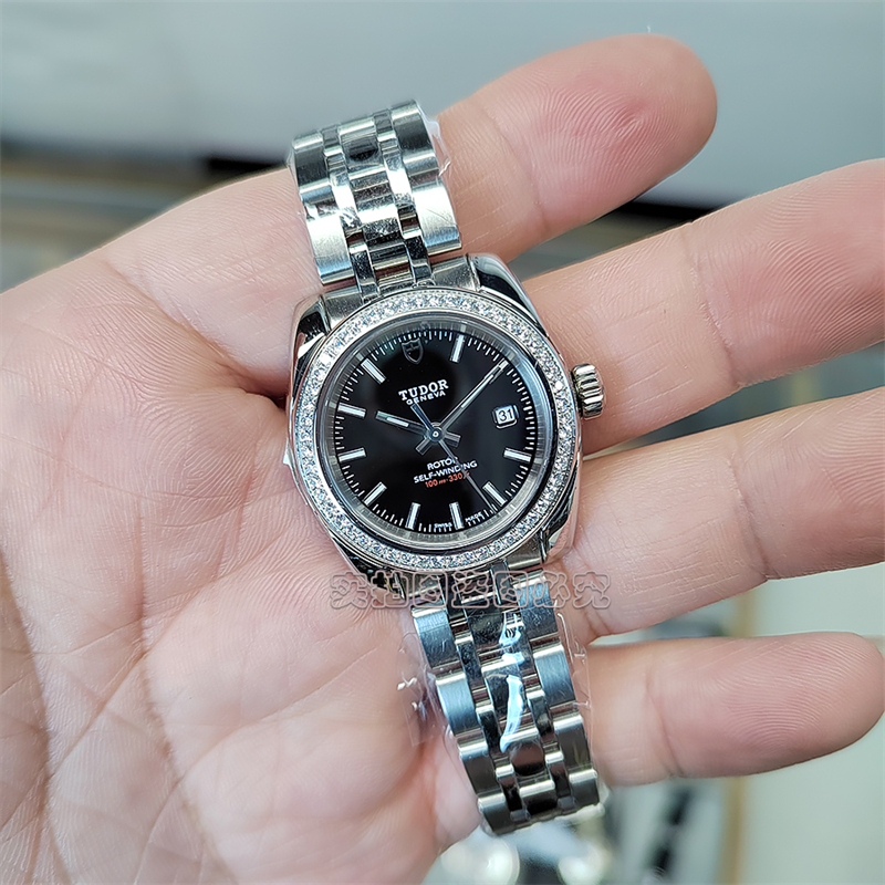 全套tudor/帝舵经典系列镶钻自动机械女表m22020-0006[99新s级别【盒