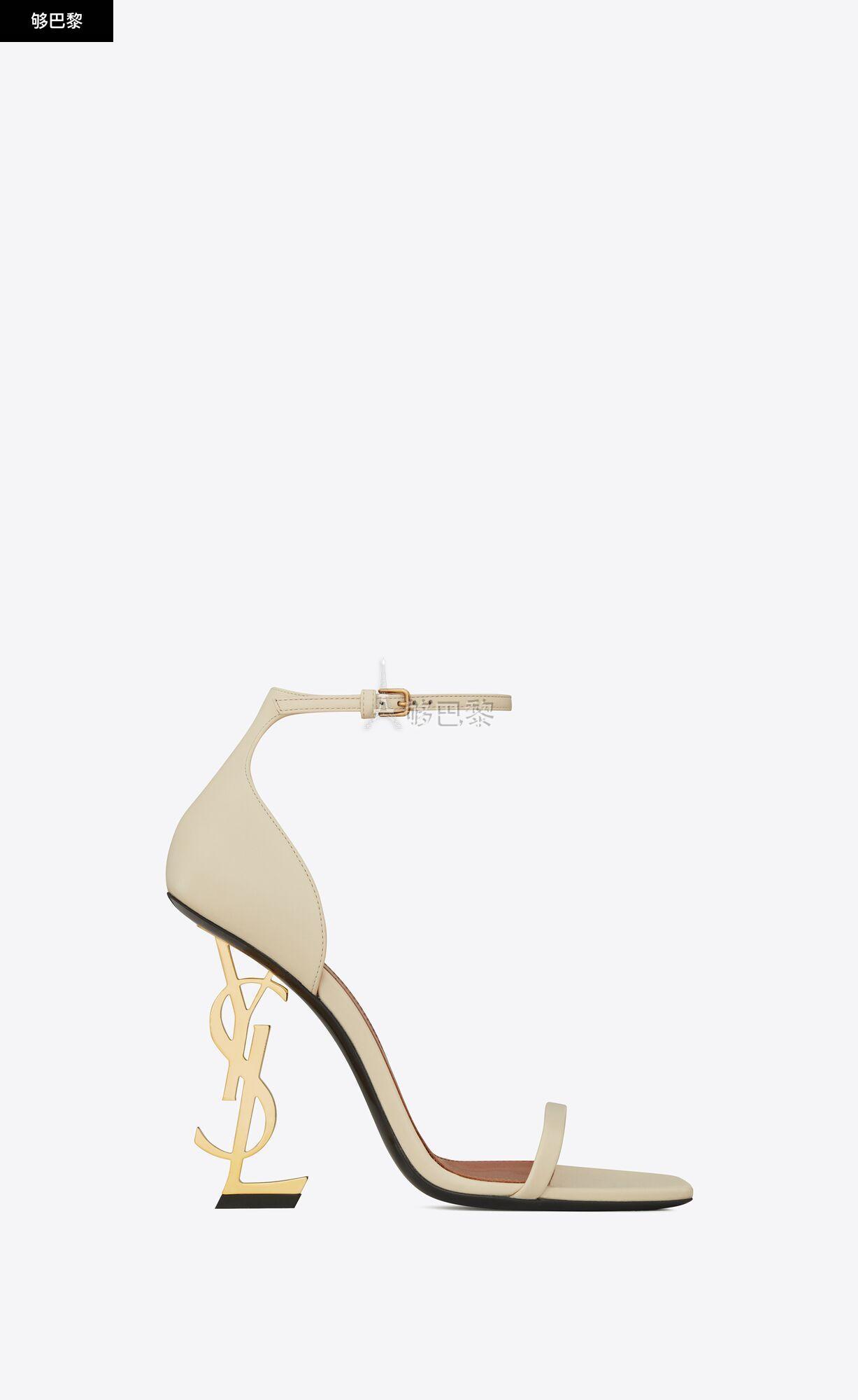 【包邮包税】 YSL圣罗兰SAINT LAURENT 23年春夏 女士 高跟凉鞋 OPYUM SANDALES EN CUIR LISSE a TALON DOR