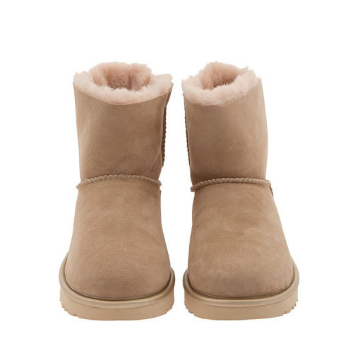 【折扣】 ugg/ugg 皮革 logo装饰 米黄色 女士雪地靴 clu