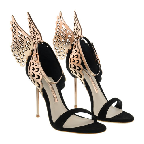 【17春夏】SOPHIA WEBSTER\/SOPHIA WEBSTER 女士 小牛皮 套脚 金属翅膀装饰 高跟鞋 BR