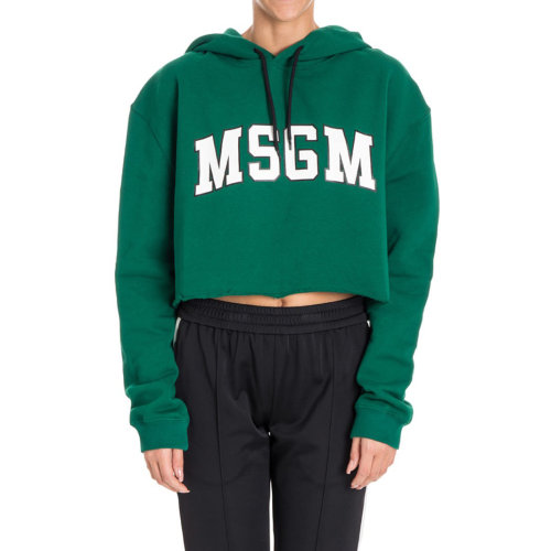 【17秋冬】 MSGM\/MSGM 女卫衣 纯棉 连帽短