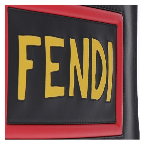 【折扣 fendi/芬迪 女士 皮革 手提包 logo款 时尚 logo印花 黑色