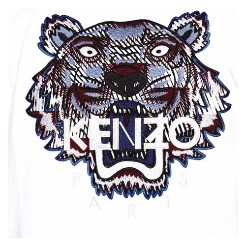 kenzo/高田贤三 男士字母logo与虎首图案印花纯棉短袖