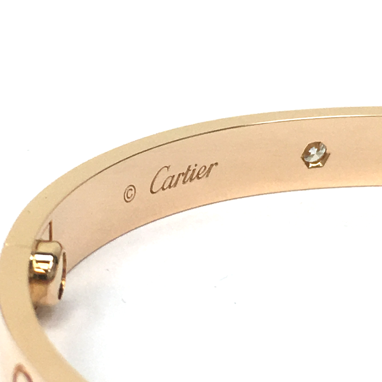 cartier手镯750,cartier750手镯价格 cartier(卡地亚) love系列18k金四钻手镯19