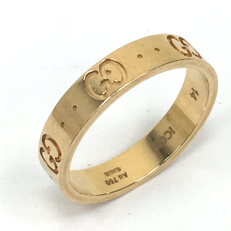 gucci(古驰) 双g logo18k金戒指14