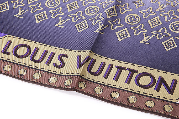 louis vuitton(路易威登) 紫色渐变logo地图丝巾90