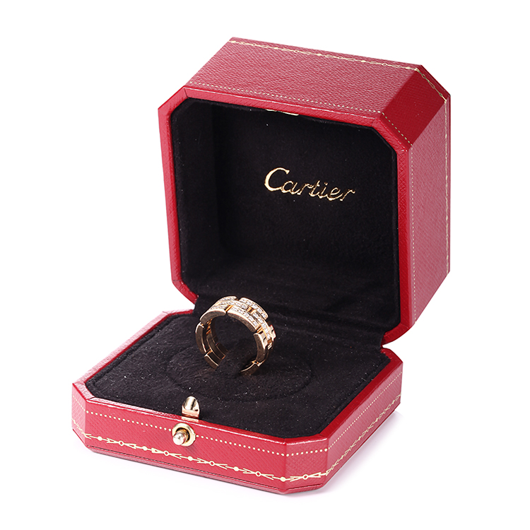 cartier(卡地亚) 链节系列18k黄金镶钻戒指53