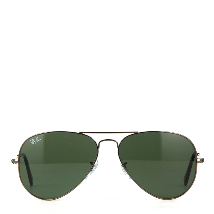 ray-ban/雷朋 眼镜 aviator 经典飞行员太阳镜 枪灰色镜架 灰绿色镜片