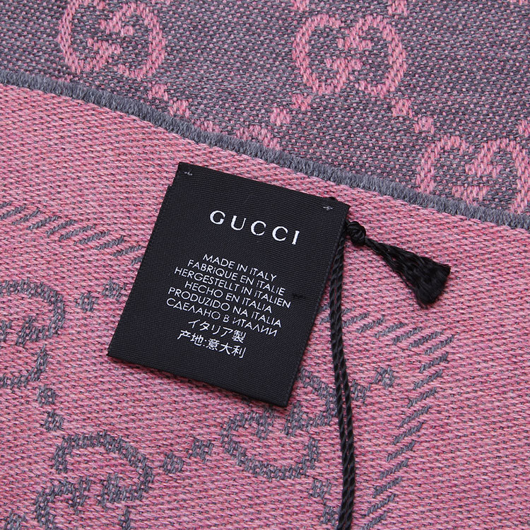 gucci(古驰) 粉/灰拼色羊毛围巾