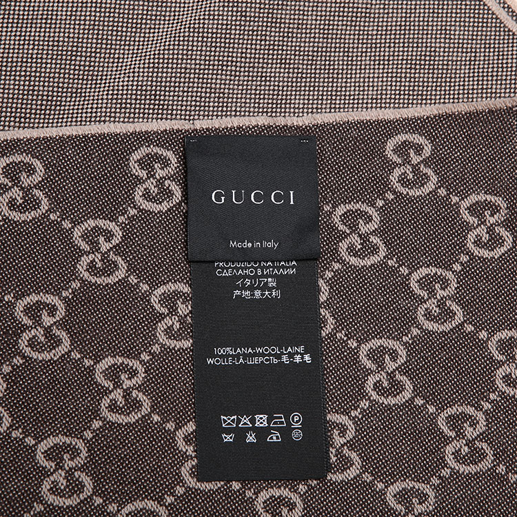 gucci(古驰) 棕色logo羊毛围巾