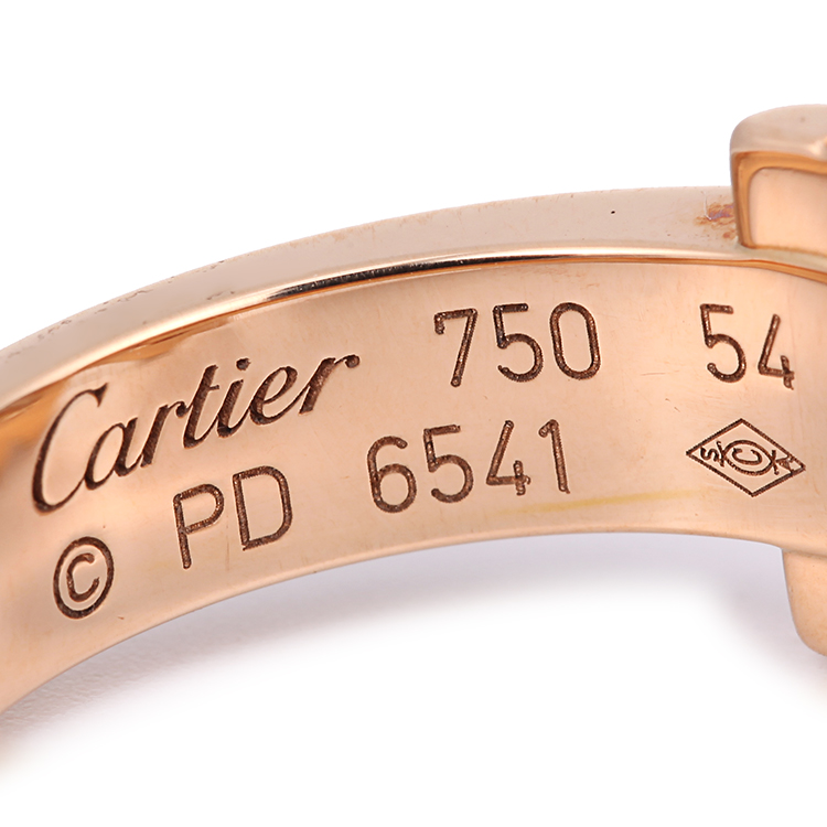 cartier(卡地亚) logo de cartier系列18k黄金镶钻戒指54