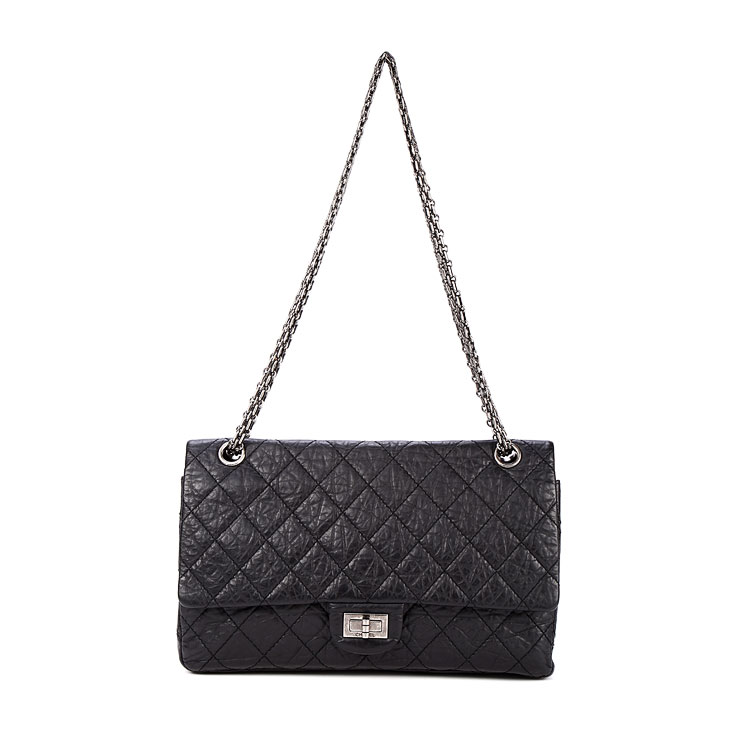 chanel(香奈儿) 黑色皮质2.55单肩包