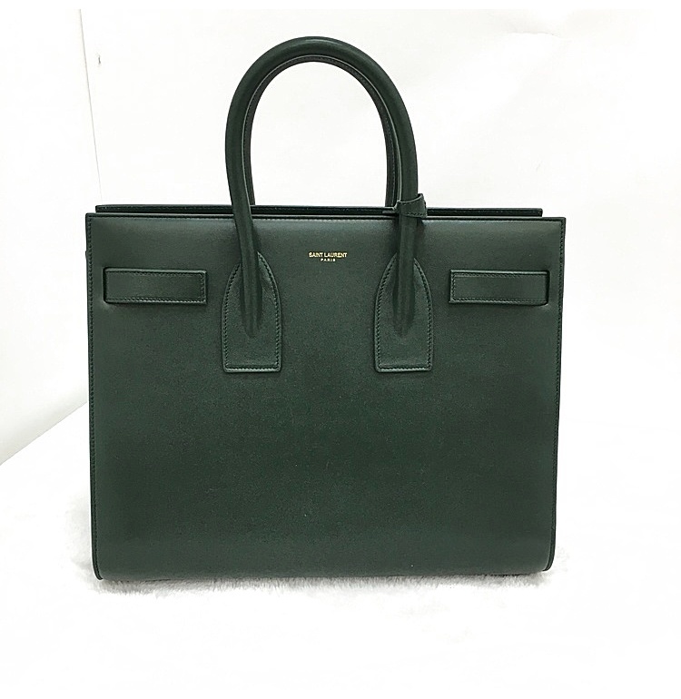 saint laurent(圣罗兰) 绿色皮质sac de jour系列风琴包【正品 价格